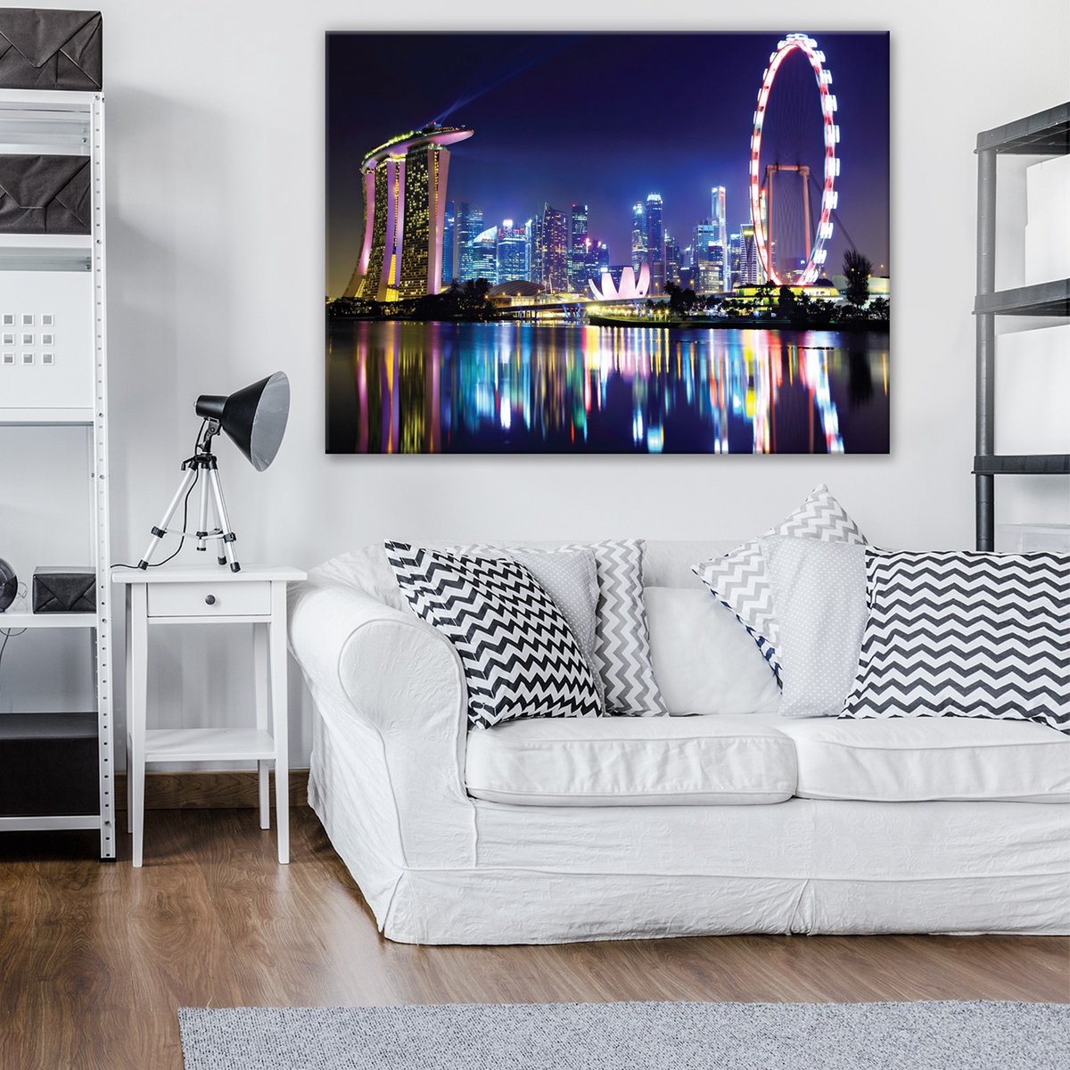 Canvas Schilderij - London - Stad - Engeland - Steden - Urban - Nacht - Inclusief Frame - 100x75cm (lxb)