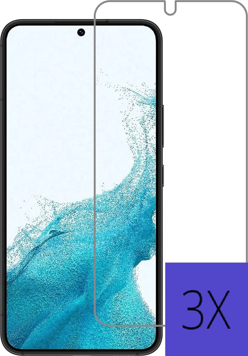 Screenprotector Samsung Galaxy S22 Screenprotector- Tempered Glass - Transparant en krasbestendig - 3 Pack