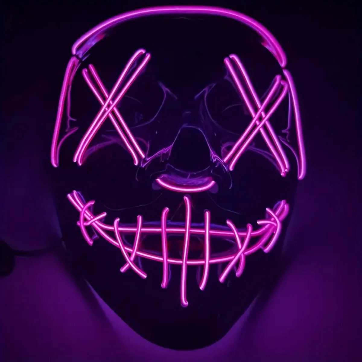 Merkloos LED Masker voor Volwassenen Carnaval Enge Maskers ROZE Purge