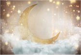 Fotografie achtergronddoek opvouwbare Gouden Maan & Sterren