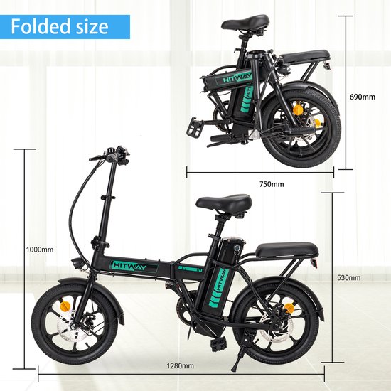 Elektrische Vouwfiets 20 Inch Bluetooth Legend Monza 14ah Zwart