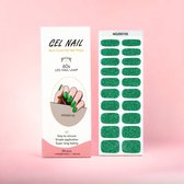 NailGlow - Gel Nail Wraps - Glitter Green - Gel Nail Autocollants - Gel Nail Foil - Gel Nail Wraps - Gel Nail Autocollants - Nail Art - Nail Foil