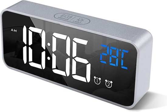 Horloge de lumière de nuit LED Petite table numérique Calendrier snooze  réveil