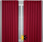 Rideau occultant à bande curling U-band, rideau occultant opaque, taille et couleur au choix (largeur 140 cm. hauteur 175 cm, Bordeaux)