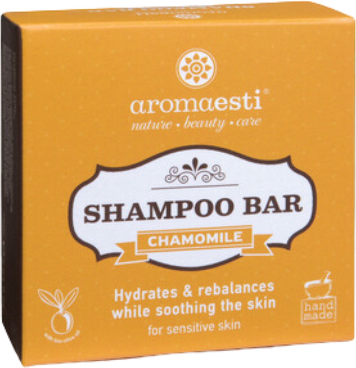 Aromaesti Solid Shampoo Bar Chamomile - Kamille - shampoo bij een gevoelige (hoofd)huid - solid shampoo - vegan - duurzaam - biologisch - diervriendelijk - zero waste - 60 gram