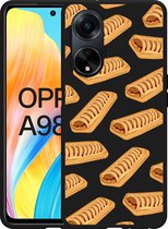 Cazy Hoesje Zwart geschikt voor Oppo A98 5G Frikandelbroodjes