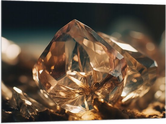 Vlag - Kristal - Goud - 100x75 cm Foto op Polyester Vlag
