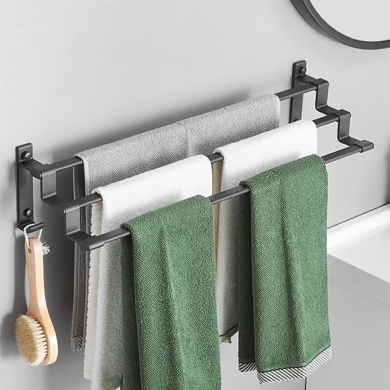 VDN Stainless Handdoekrek - Handdoekhouder - RVS - Zwart | Leen Bakker VDN Stainless Handdoekrek - Handdoekhouder - RVS - Zwart | Leen Bakker