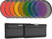 Neewer® - 9-Delige Volledige Kleuren Lensfilter Set, 67mm Hars Lensfilter in Rood, Oranje, Blauw, Geel, Groen, Bruin, Paars, Roze, Grijs - Inclusief 2 Etuis - Camera Lens Accessoires
