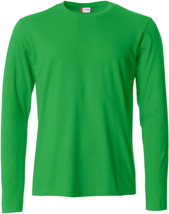 Clique lichtgewicht T-shirt met lange mouwen Appel-groen maat XS
