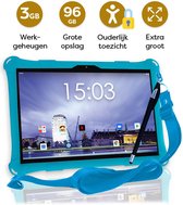 AngelTech Kindertablet XL – 100%Kidsproof – Extra Groot – Vanaf 3 Jaar - Ook Voor Volwassen Gebruik - 3GB RAM - 32 + 64GB – 10 Inch - Android 13 - Ouderlijk Toezicht – Fidgy Beschermhoes – Blauw of Roze