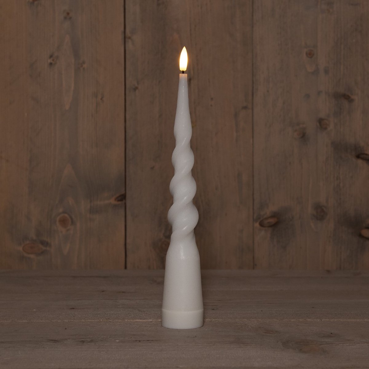 Annas collection - B.O.T. 3D Wick White Big Swirl Candle 29 cm Rust...