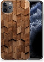 Bumper Hoesje Geschikt voor iPhone 11 Pro Max Wooden Cubes