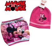 Minnie Mouse set / winterset - Muts + Colsjaal/Nekwarmer - Roze - Maat One Size (± 52-54 cm hoofdomtrek - ±3-6 jaar)