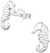 Joy|S - Zilveren zeepaardje oorbellen - 5 x 9 mm - zilver oorknoppen