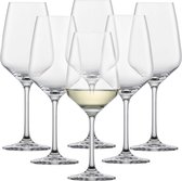 Wittewijnglas knop (set van 6), tijdloze wijnglazen voor witte wijn, vaatwasmachinebestendige