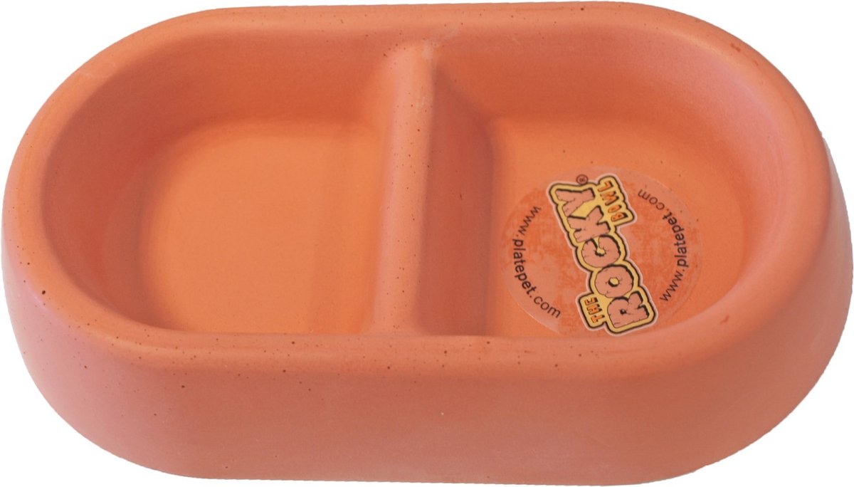 Konijnen eetbak beton ovaal dubbel 21cm
