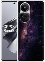Cazy Hoesje geschikt voor Oppo Reno10 Pro 5G Black Space Marble