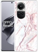 Cazy Hoesje geschikt voor Oppo Reno10 Pro 5G White Pink Marble
