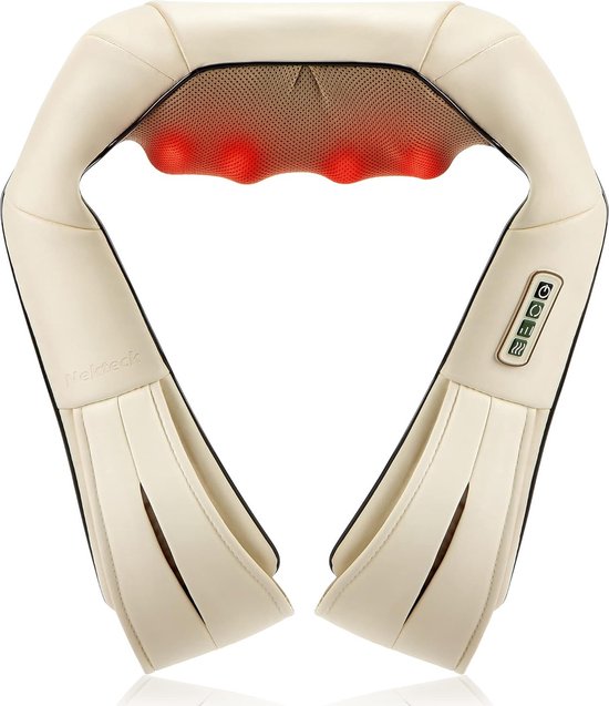 Foto: Diep knedend massagekussen met warmte auto bureaustoel massager nek schouder rug taille massager kussen beige
