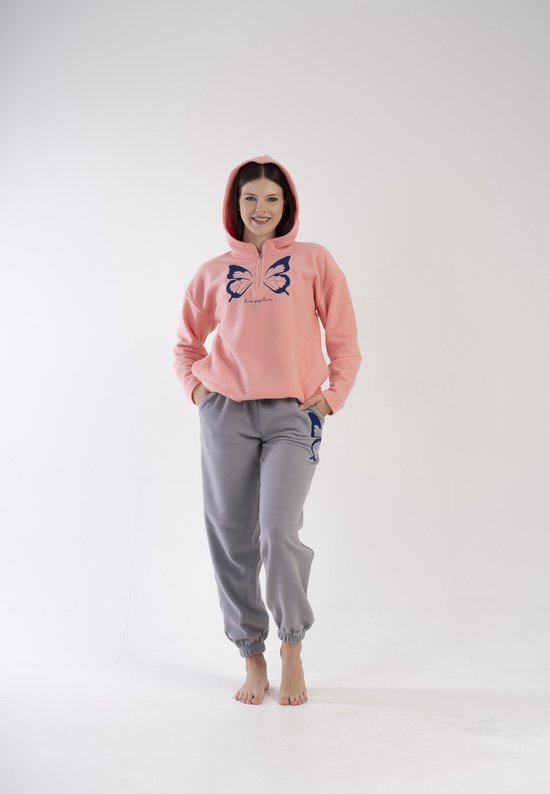 Vienetta - Fleece Dames Pyjama Set, Lange Mouwen