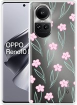 Cazy Hoesje geschikt voor Oppo Reno10 Pro 5G Roze Bloemetjes