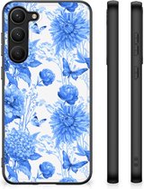Bloemen Hoesje voor Geschikt voor Samsung Galaxy S23 Plus Flowers Blue