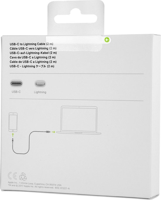 PHILIPS DLC5206L/00 USB-C Naar Lightning Kabel – 2 Meter, Gevlochten, Zwart, Ondersteunt Power Delivery
