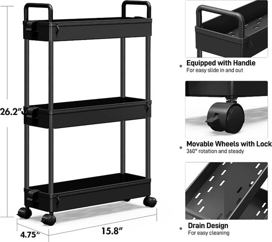 Etagère de Jardin Chariot à Rroulettes en acier Support Coffre