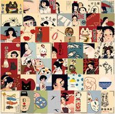 Japans Sticker Pakket - 50 Stickers met Japanse Cultuur, Geisha, Koi Karpers, Lucky Cat etc. - Laptopstickers voor volwassenen
