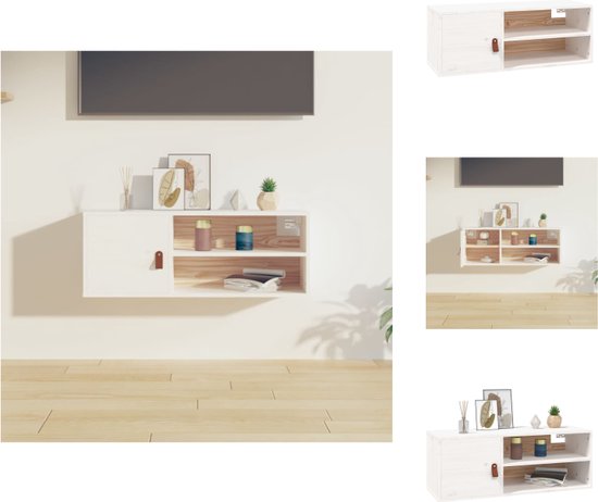 vidaXL - Armoire murale - 80x30x30 - cm - bois de pin massif - blanc