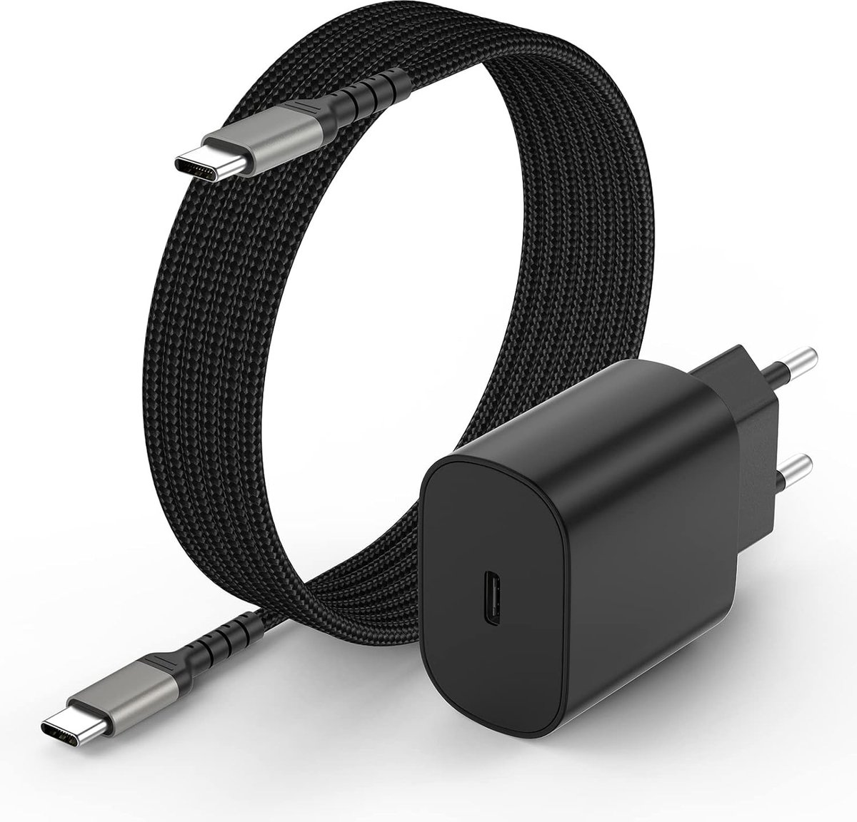 Chargeur rapide + câble USB C de 1,5 m. Marqueur 25W & E. Convient  également à Apple