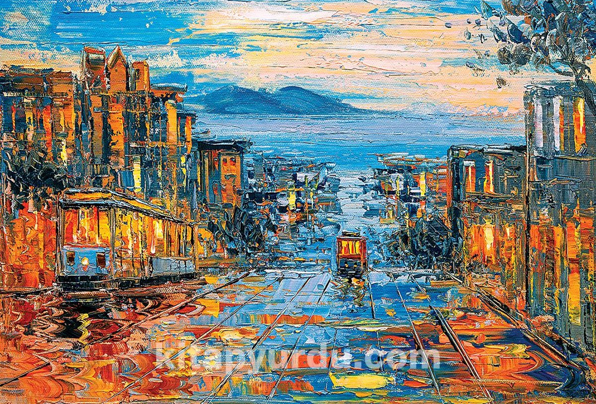 San Francisco Streets | Houten Puzzel | 1000 Stukjes | 44 x 59 cm | King of Puzzle
