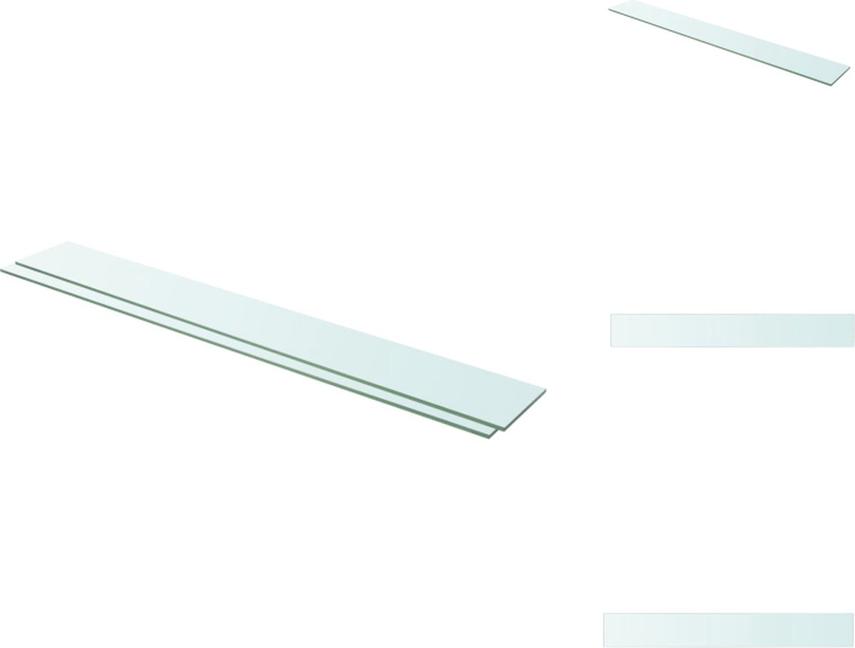 VidaXL Glazen Schap 110 x 15 cm Transparant Gehard Glas Wandsteun