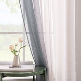 halfdoorzichtig, vintage, decoration curtain, Set of 2, 140 x 215 cm, Grey