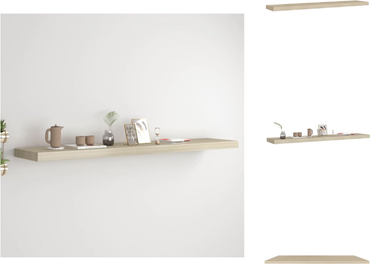 VidaXL Wandplank Industrieel Eiken 120x23.5x3.8cm Onzichtbaar montagesysteem Wandsteun