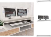 vidaXL Monitorstandaard - Hout - 100 x 24 x 13 cm - Geschikt voor 2 schermen - Wandsteun