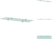 vidaXL Zwevende Plank - Glazen Schap 90x20 cm - Transparant - Wandsteun