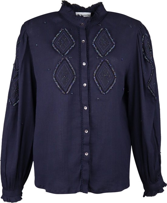 Antik Batik • donkerblauwe blouse Ayo • maat M