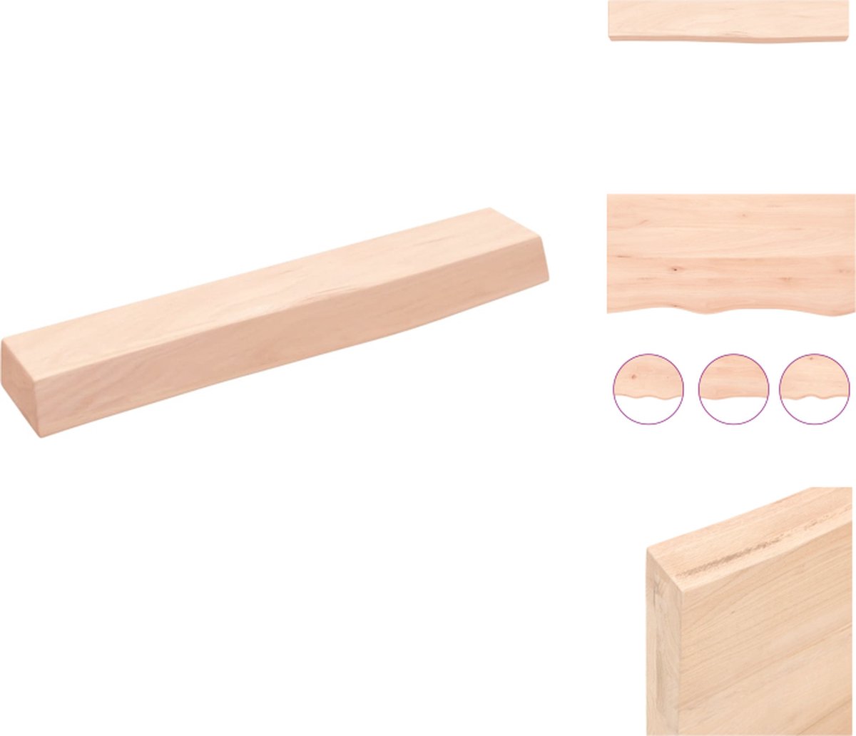 VidaXL Eiken Wandplank 60 x 10 x 6 cm Natuurlijke rand Wandsteun