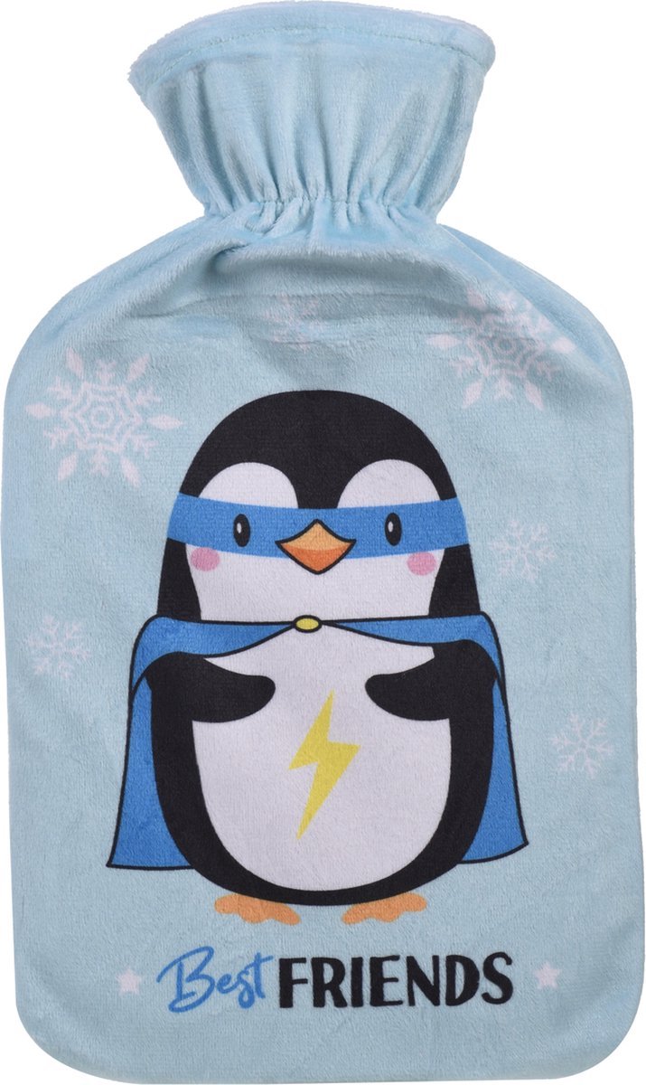 Goedkoopste Best Friends Warmwaterkruik - Met Hoes - Licht Blauw - 1 Liter - Tot 6 Uur Warmte