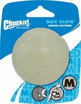 Chuckit! Max Glow Ball – Hondenspeelgoed – Hondenbal - Drijvend – Apporteerspeelgoed – Glow in the dark - Medium - Ø6 cm - 1 Stuks