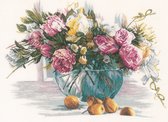 borduurpakket PN0162299 stilleven, bloemen in glazen vaas