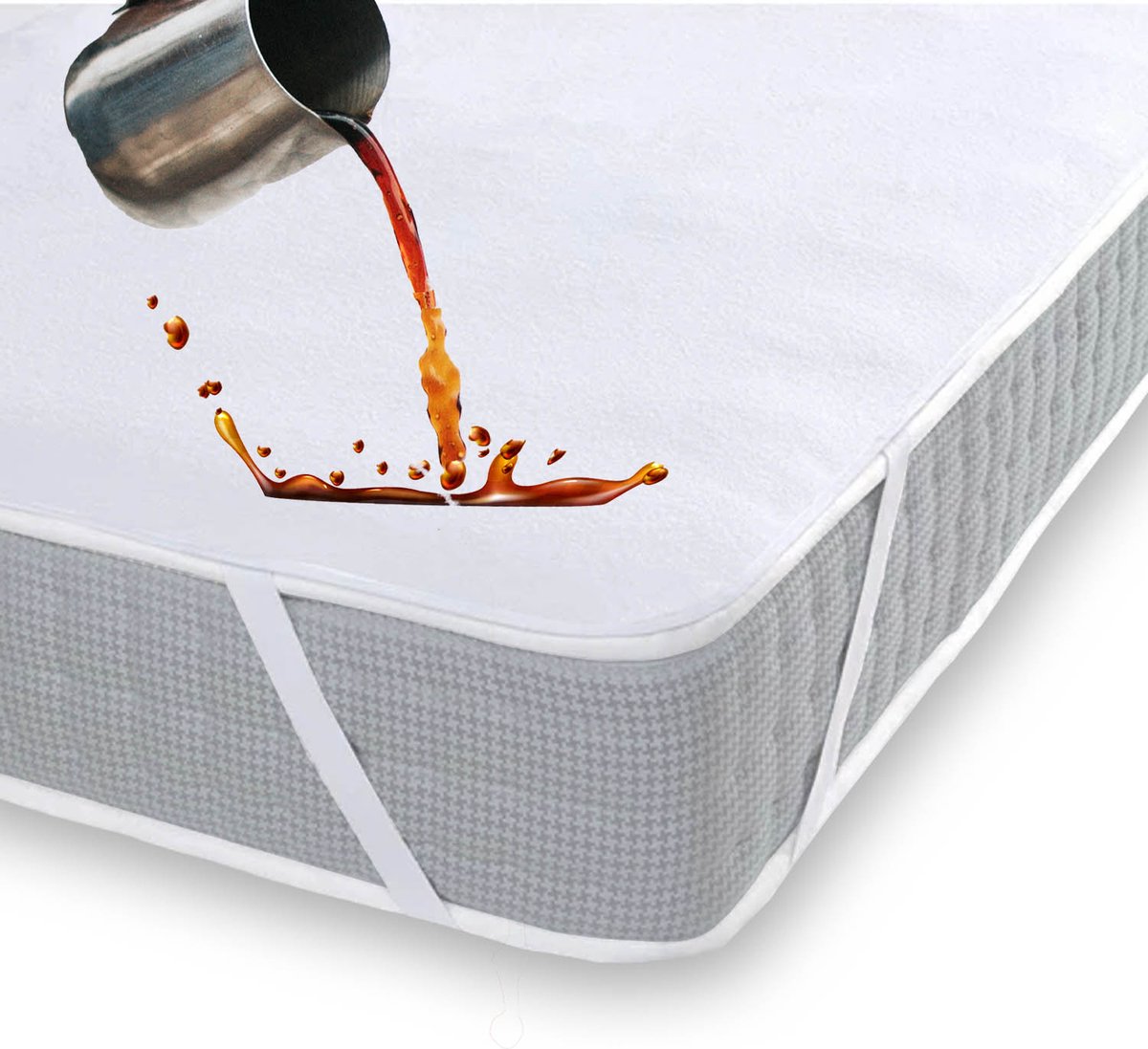 Blanche & Nuit Waterdichte Matrasbeschermer 80x160 Wasbare Matrasbeschermer Ademend Katoenen Oppervlak Antibacteriële Waterdichte Matrashoes met 4 Hoek Elastische Banden 100% Waterdicht Incontinentie Matrasbeschermer 80x160 cm