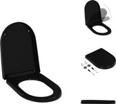 vidaXL Toiletbril - Zwart - 46 x 36.5 cm - Soft-Close - Toiletbril