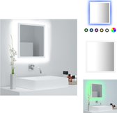 vidaXL LED-spiegel Wandspiegel Bewerkt hout en acryl - 40 x 8.5 x 37 cm - RGB-licht - Badkamerkast