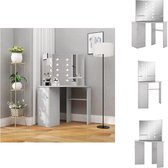 vidaXL Coiffeuse moderne Béton Gris - 111 x 54 x 141,5 cm - Avec miroirs et éclairage LED- Meubles de salle de bain