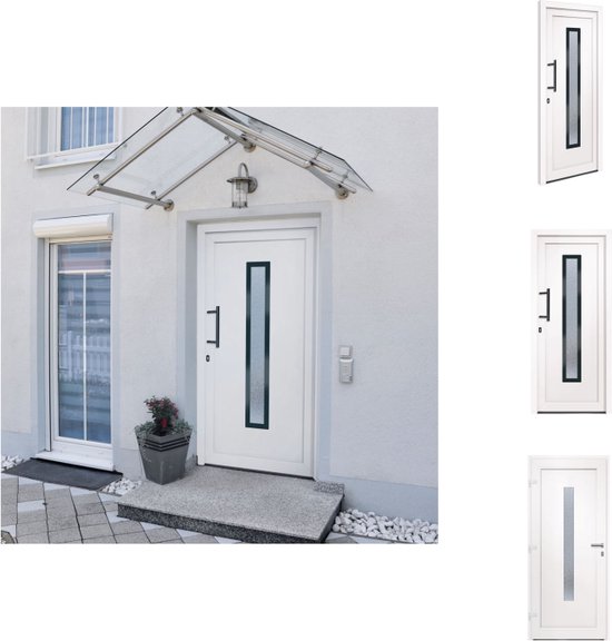 Ansobea Vordach für Haustür 100 x 200cm, Überdachung Haustür aus Aluminium und Polycarbonat