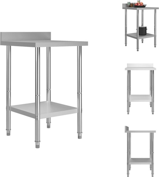 VEVOR Commerciële roestvrijstalen tafel 122 x 61 x 86 cm