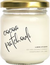 Cocoa & Patchouli geurkaars - Soja en kokos was - Scented candle - Lumini Studio
